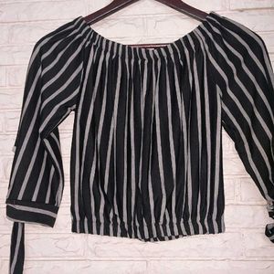 Off Shoulder Stripes Top