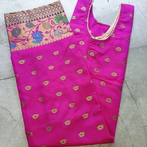 Banarasi Woven Printed Kurti (With Inside Sleeves)