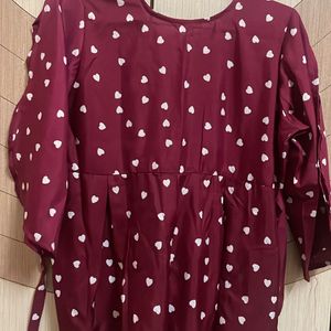 Maroon Heart Top