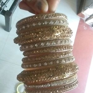 Gold Diamond Bangles Set 2/4