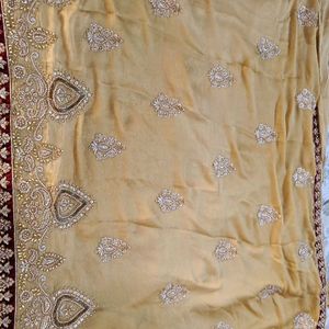 Golden Heavy Work Saree With blouse