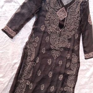 Lucknowi Work With  Gota Patti  Chikankari Kurta