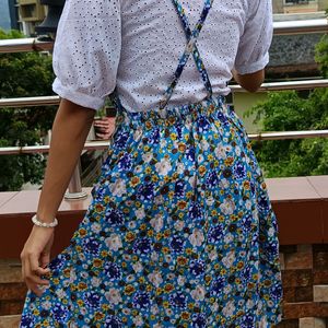 Backless Floral frock with white tshirt