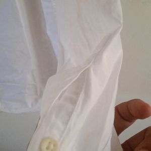 White Manderine Collar Shirt