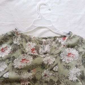 Floral Print Chiffon Top