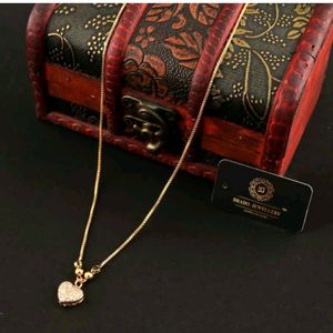 Heart Shape Pendant Golden Chain