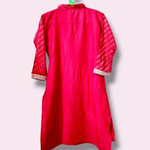 Pink Embellished Festive Gorgeous Cotton Kurti