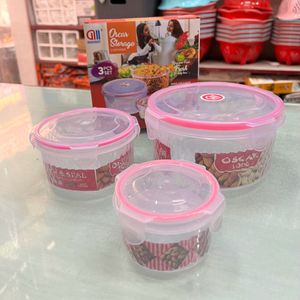 3 Pcs Round Container Set