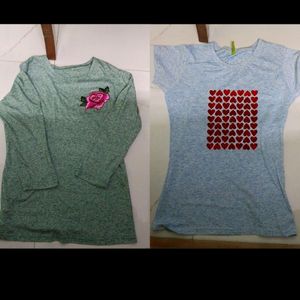 Girls Full Sleeve Shirt And Tshirt Combo