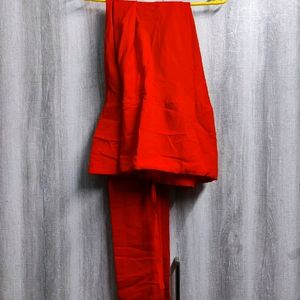 3 Pcs Orange Color Stitched Suit