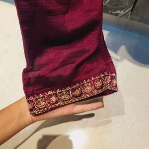 Burgundy Kurta Set - 2