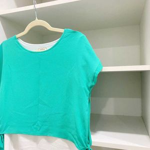 Women's Chic Teal Blouse Top