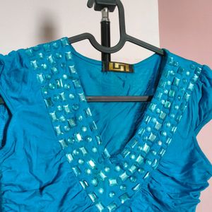 Trendy Rhinestone Party Wear Top