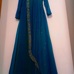 Peacock Blue Double Shade Kurta