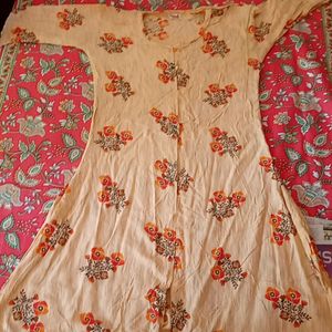 Orange Coloured Churidar 36 Cm Long XL Half Sleeve