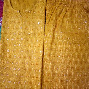 Mustard Kurti with Plazo