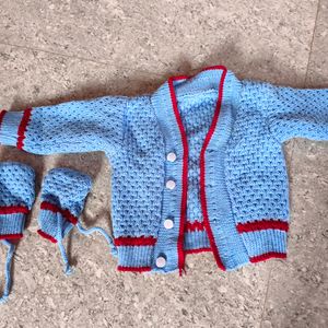 Sweater,Cap, Socks For 0-3 Month  Baby