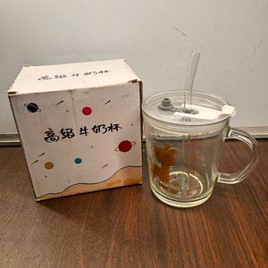 tumbler with lid and Glass straw