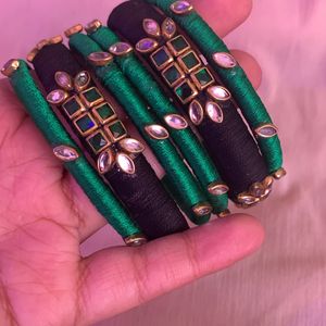 2 Pairs ( 6 Silk Thread Bangles)