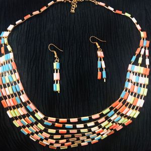 New Multi Layer Neck piece With Earrings