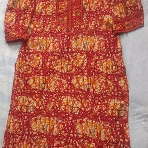 Cotton Kurta With Chiffon Dupatta