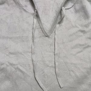 Light Blue Cotton Stretchable Hoodie