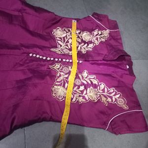 Purple Color Gown With Pajama And Dupatta