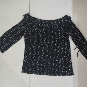 Style Quotient Black Polka Dot Top