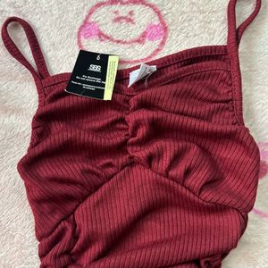 Maroon Bodycon Mini Dress