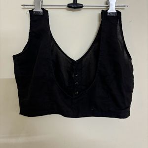 Black Sleeveless Used Blouse