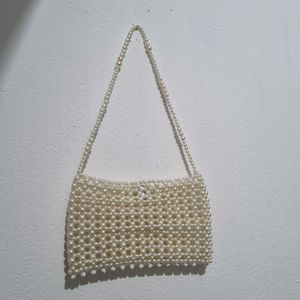 White Beaded Shoulder Bag