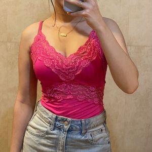 Zara Pink Lace Bodysuit