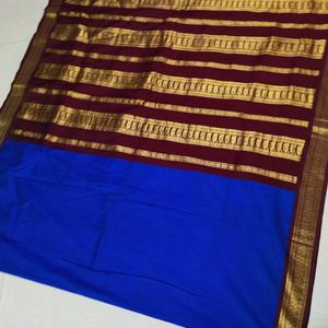 Blue Colour Pure Gadwal Saree