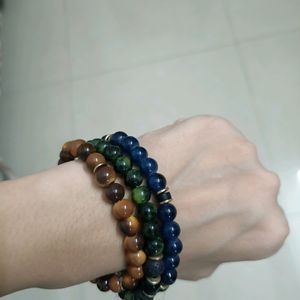 Set Of 3 Semi-precious Bracelet for Men.