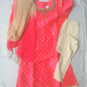 Fancy Silk Kurti Set For Girls