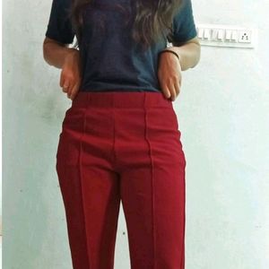 New With Tag Bootcut Maroon Trouser