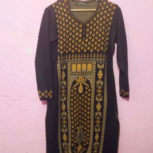 Designer Winter Kurta With Pockets