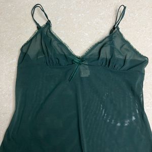 Hot Net Mesh Teel Green Top