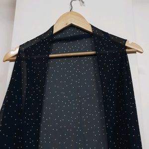 Black Polka Dots trending Geogette Shrug