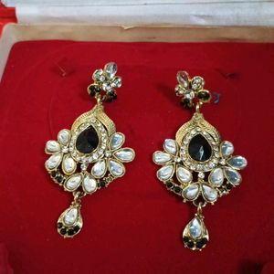 Black Kundan Earrings