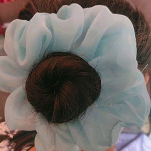 New XXL Sea Blue Organza Scrunchie