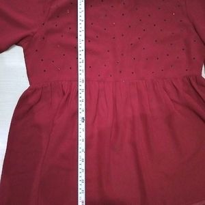 BESIVA BRAND beautiful Festivewear Maroon Top