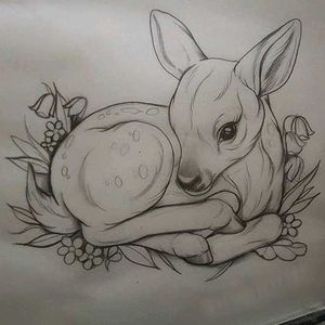 Little Deer Pencil Drawing A5 Size