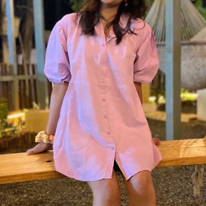 LAVENDER SHIRT DRESS