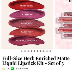 Set Of 5 Matte Lipsticks