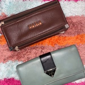 Brown Wallet & Green Walle