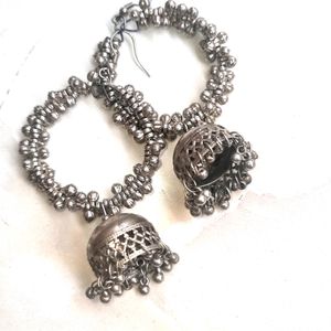 oxidised jwellery jhumke