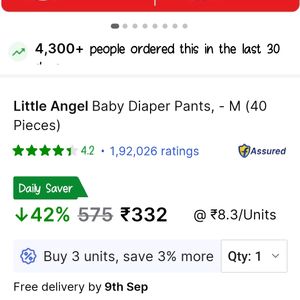 Little Angel Diapers (Pack Of 40)