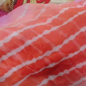 Laheriya Pink And Orenge Saree