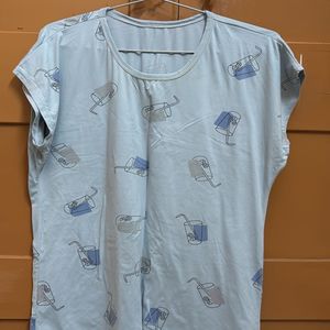 Blue Cup Print Tshirt